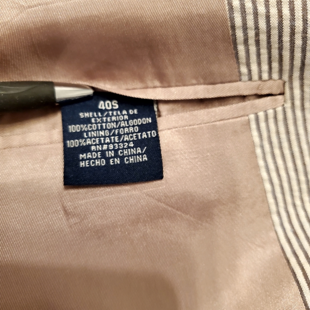 Seersucker Sport Coat -  Stafford 40S - Picture 7 of 7